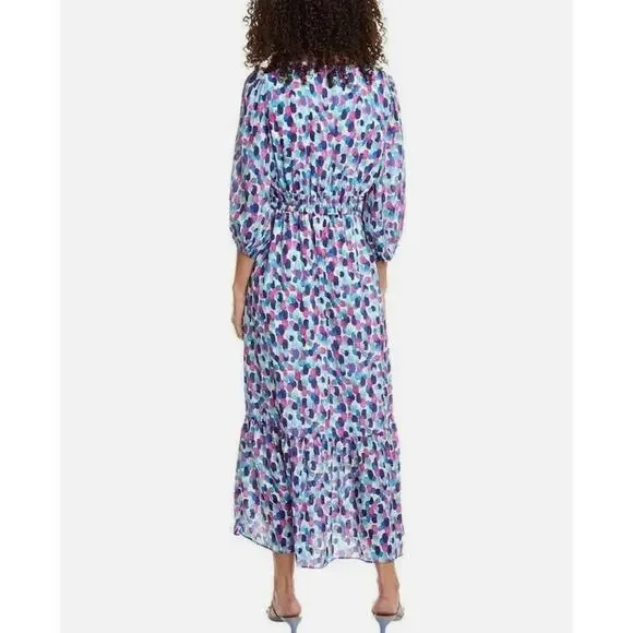 Tommy Bahama Tiered Maxi Dress Womens Medium Splendid Sea Tassel Resort Tropical - Picture 3 of 16